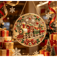 thumbnail image 2 of Christmas Pearl Diamond Art Ornament Kit DIY Hanging Decor, Shimmering Holiday Craft for Tree Window Wall Fireplace(Christmas Train), 2 of 6