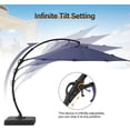 thumbnail image 6 of Outdoor Patio Umbrella with Base, 12FT Deluxe Curvy Cantilever Umbrella Offset Hanging Umbrella with 360° Rotation for Market, Pool, Deck, Garden, Backyard (Sunbrella Navy Blue), 6 of 9