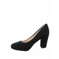 thumbnail image 2 of Songful-3 Women's Fashion Patent Faux Suede Round Toe Chunky Heel Slip On Pump Dress Shoes, 2 of 2