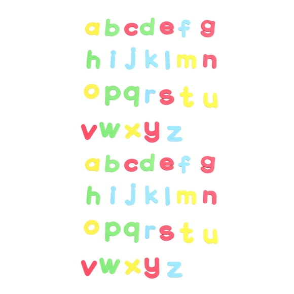 2 juegos de pegatinas educativas del alfabeto para nevera para niños, bonitas calcomanías con letras en inglés (dibujos animados en minúscula, coloridos)