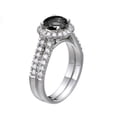 thumbnail image 2 of 1.50 CTW 14K White Gold Black Diamond Ring with Diamonds Halo Double Shank Designer, 2 of 2