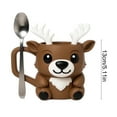 thumbnail image 3 of Jubilant  Reusable Pint Sleeve Ice Cream Cup Holder Christmas Deer Ice Cream Pint Holder with Spoon Cute Cooler Sleeve Leak Proof Popsicle for Beer for Deer, 3 of 8