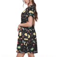 thumbnail image 2 of Disketp Vegetable Quiche para Vestido de Manga Corta para Mujeres, Vestidos de Verano para Mujeres, Casual y Holgado para la Playa, 2 of 6