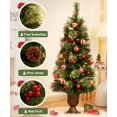 thumbnail image 2 of Árbol de Navidad Decoway artificial preiluminado de 4 pies con base dorada, 2 of 8