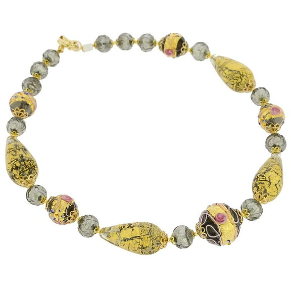 GlassOfVenice Murano Glass Necklace Carnivale di Venezia - Cloudy Sky