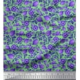 thumbnail image 1 of Soimoi Poly Georgette Fabric Dot,Leaves & Floral Artistic Print Sewing Fabric Yard 52 Inch Wide, 1 of 3