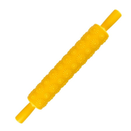 

GRJIRAC Heart Flower Pattern Rolling Pin Plastic Baking Biscuits Fondant Dough Roller