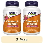(2 pack) NOW Supplements, Choline & Inositol 500 mg, Healthy Nerve Transmission*, Nervous System Health*, 100 Capsules