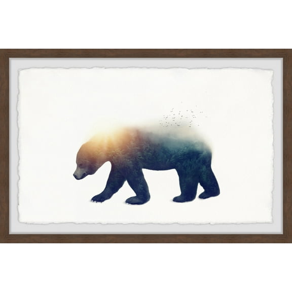 Marmont Hill Sun Bear Framed Wall Art, 12" x 18"
