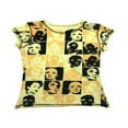 thumbnail image 1 of T-Shirts pour Femmes à Manches Courtes Imprimé Portrait Slim Fit, 1 of 3