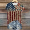 thumbnail image 5 of Frostluinai Patriotic Shirts for Women Short Sleeve Distressed Tops Crew Neck American Flag Print Tees Plus Size Lightweight Summer Clothing, 5 of 5