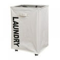 Laundry Basket on Wheels Foldable Corner Storage Bins Slim Rectangular