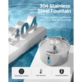 thumbnail image 6 of Invengo Whisper Quiet Cat Water Fountain with 6 Filters, 3.2L/108oz Pet Water Fountain for Cats, Stainless Steel Automatic Water Dispenser with LED Window & 2 Flow Modes, Easy to Clean, 6 of 9