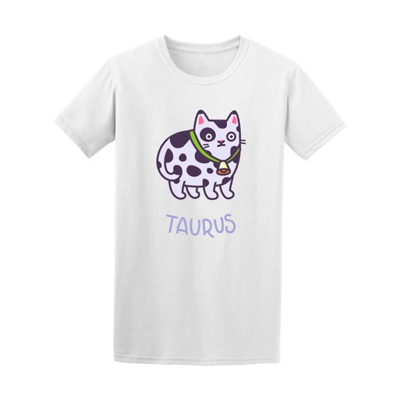 Cartoon Cow Cat Zodiac Taurus Men T-Shirt - Image by Shutterstock, Male Medium