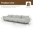 thumbnail image 3 of Indecor Home 125.8" Modular Couches and Sofas 4 Seater Sectional Sofa Couche for Living Room Bedroom, Apartment, Office, Gray, 3 of 10