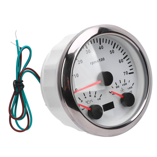 3 In 1 85mm Tachometer 7000rpm Oil Pressure Water Temp 7 Color Backlight Truck Tractor Car