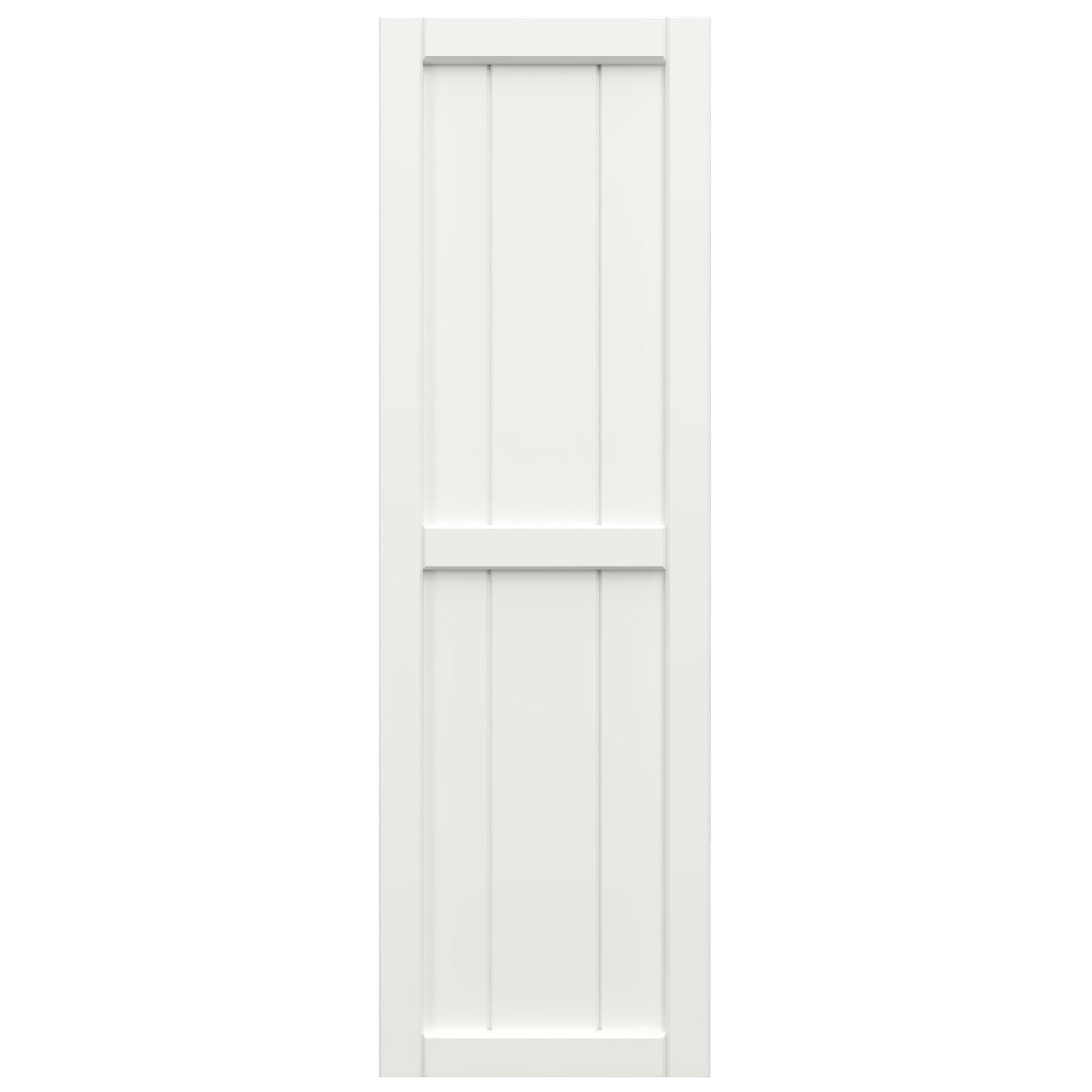 Ekena Millwork 21 1/2"W x 79"H True Fit PVC, Four Board Framed Board-n-Batten Shutters, Unfinished (Per Pair - Hardware Not Included)