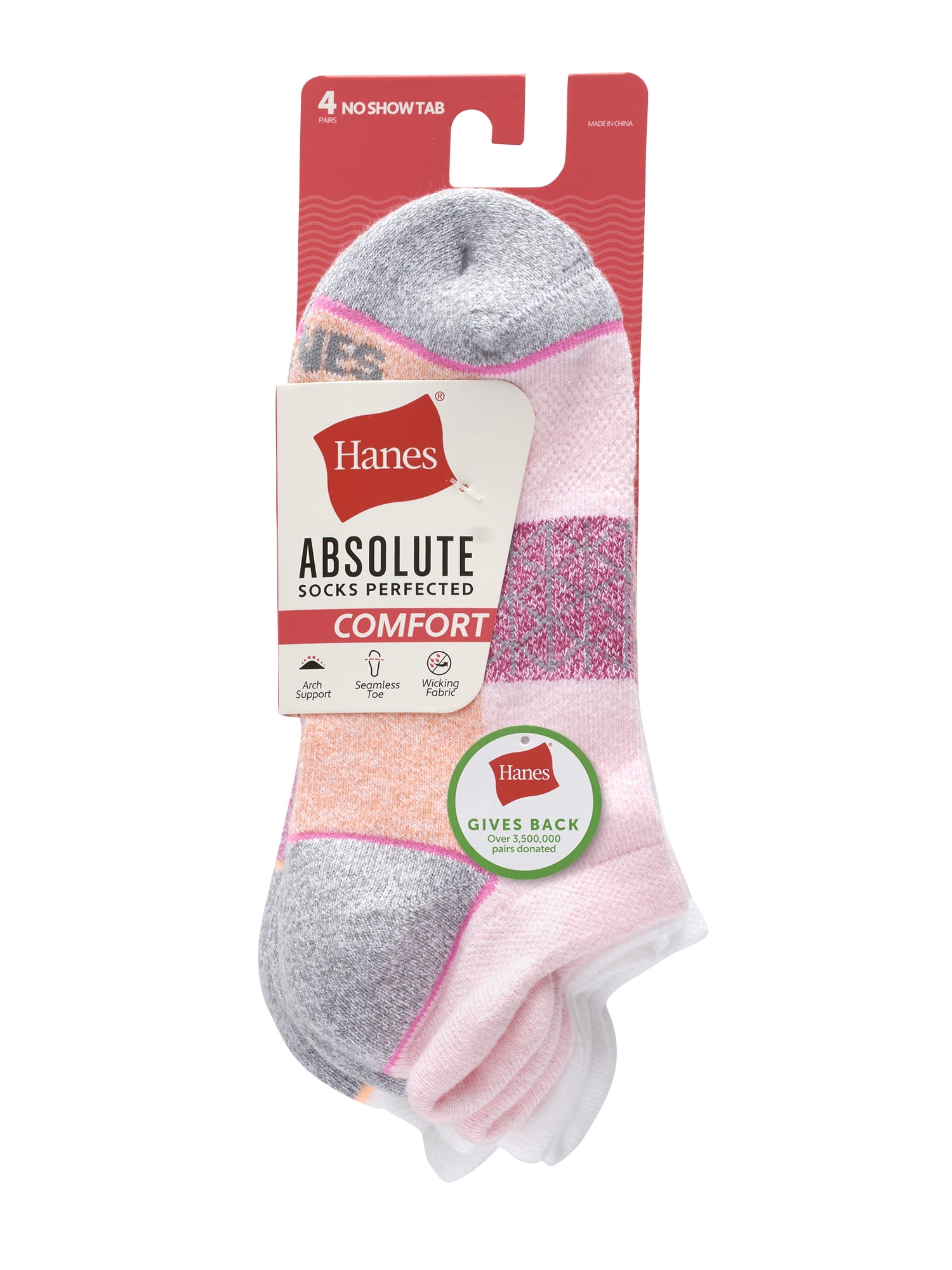 Hanes Women's Heel Shield Socks, Absolute Comfort, 4-Pack, Size 5-9