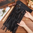 thumbnail image 3 of Cinturón de cuero PU con borlas, negro, vintage, punk, ancho, largo, con flecos, elástico, ajustable, para mujer, vaqueros, falda, estilo bohemio., 3 of 6