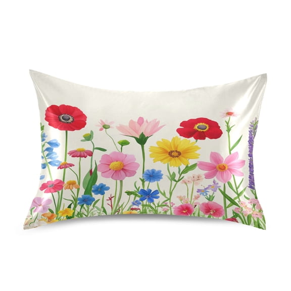 Wildflowers Luxury Silky Soft Pillowcase Standard Size Wrinkle Resistant Envelope Closure 20x26in