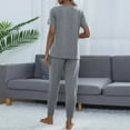 thumbnail image 4 of qolati Pajama Set for Women Soft Short Sleeve Crewneck T Shirts and Drawstring Elastic Waisted Pants Sleepwear Tracksuit Casual Loose 2 Piece Matching Lounge Sets, 4 of 4