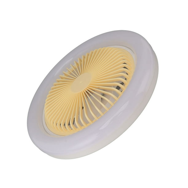 M Buder Ventilador de Techo con Luz LED 25.9 cm / 10.2 inches 30W E27 Control Remoto 3 Velocidades 3 Colores Silencioso Amarillo Moderno