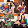 thumbnail image 4 of Colorful Tie Dye Pattern Apron-Garden Aprons for Women with Pockets-Cotton Linen Waterproof Kitchen Cooking Gardening Aprons Adjustable for Kitchen,Cooking,BBQ and Salon 33x27 Inch, 4 of 7