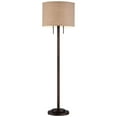 thumbnail image 6 of Possini Euro Design Garth Modern Floor Lamp Standing 63 1/2" Tall Oil Rubbed Bronze Burlap Fabric Drum Shade for Living Room Bedroom Office House Home, 6 of 7