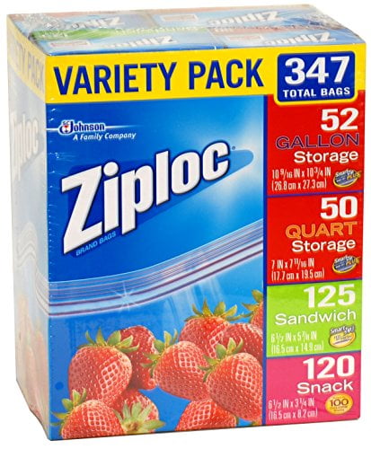 347 ct. 1 pack Various Sizes Ziploc Storage Bags 