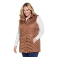 thumbnail image 3 of Plus Size Weathercast Quilted Long Puffer Vest Color: Black Size: 1X, 3 of 4