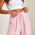 thumbnail image 5 of ClodeEU Women's Striped Elastic Waist Wide Leg Pants, Casual Loose Breathable Trousers ,Women's Plus M, 5 of 6