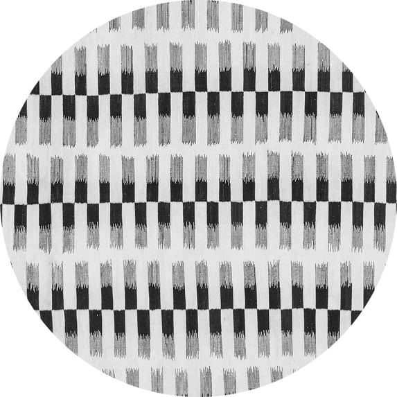 Ahgly Company Indoor Round Solid Gray Modern Area Rugs, 7' Round