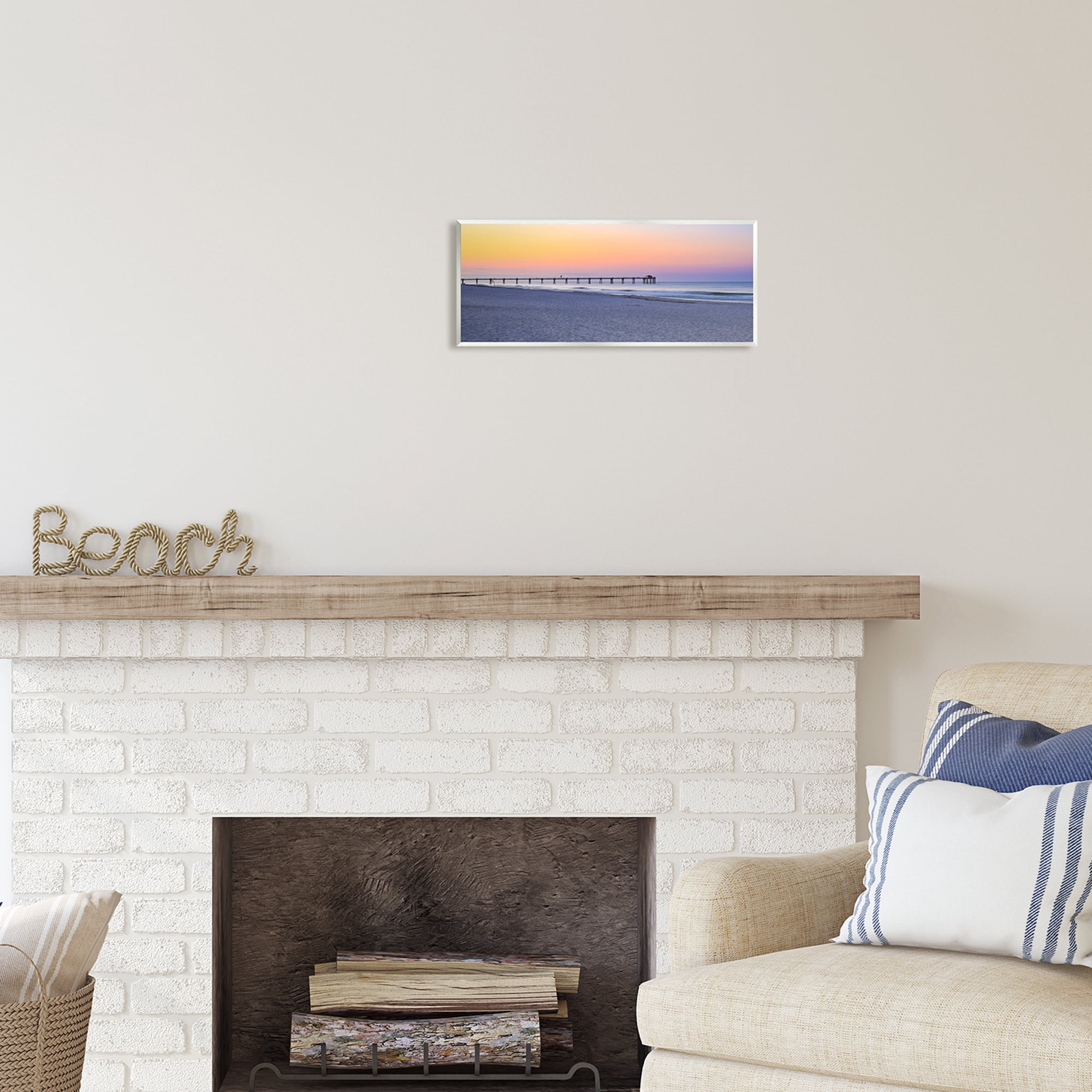 Stupell Industries Sunrise Beach Shore Landscape Photography Unframed Art Print Wall Art, 17 x 7