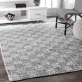 thumbnail image 1 of nuLOOM MGNM07A Zofia Braided Checkerboard Rug, 4` x 6`, Ivory, 1 of 1