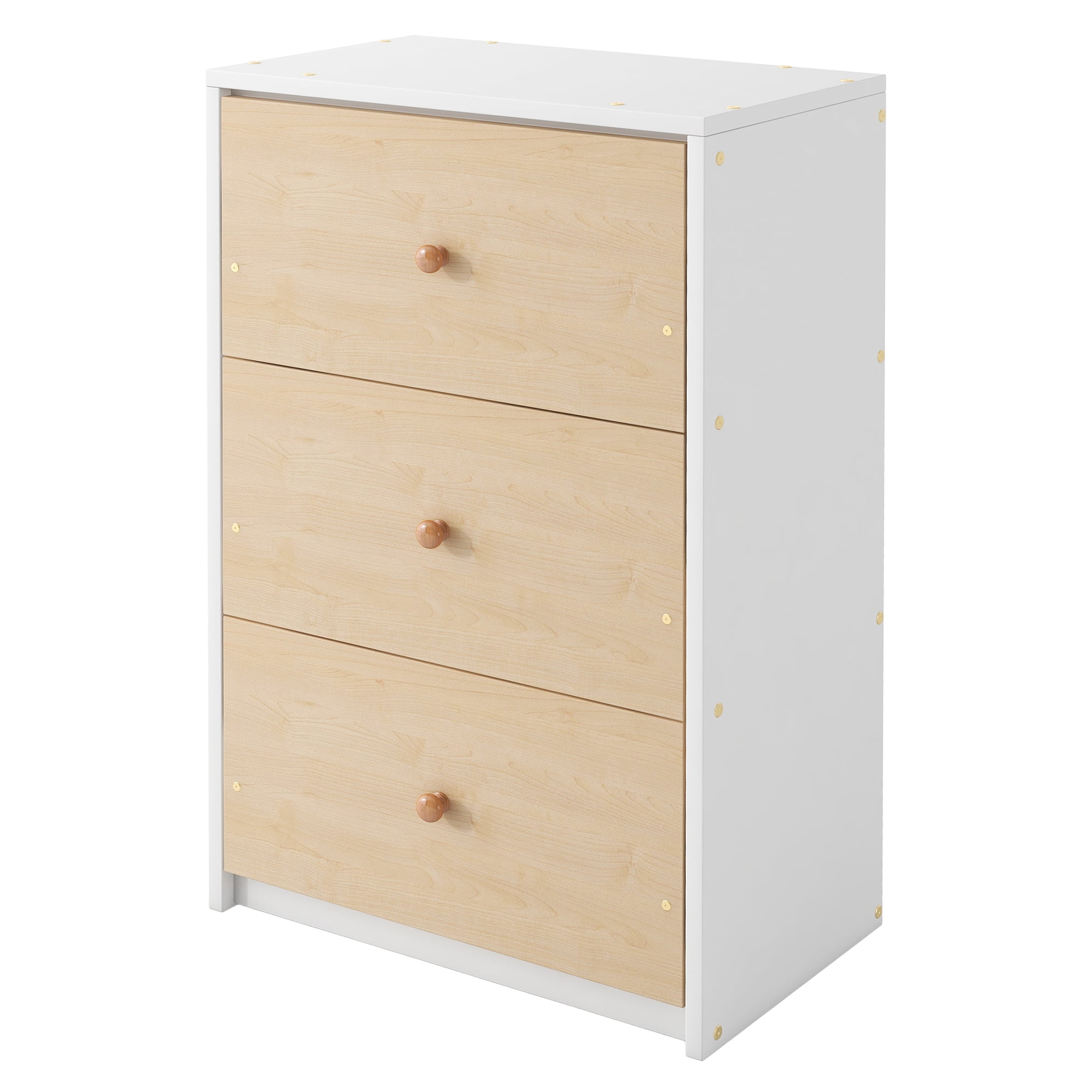 Euroco Wood Twin over Twin Bunk Bed with 6 Drawers, Natural