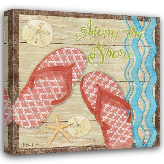 Paul Brent 15x15 Gallery Wrapped Canvas Wall Art Titled - Hit the Beach II