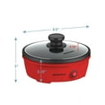 thumbnail image 2 of Elite Cuisine EGL-6101 8.5" Round Personal Skillet with Glass lid - Red, 2 of 8
