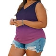 thumbnail image 7 of Plus Size Shirts for Women V Neck Sleeveless Tank Top Gradient Color Print Casual Summer Loose Fit Fashion Blouse Everyday Wear, 7 of 7