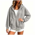 thumbnail image 4 of NominalSnug Half Zip Hoodies for Women Casual Long Sleeve Hooded Sweatshirts Fashion Fall Winter Comfy Top, 4 of 8