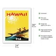 thumbnail image 2 of Hawaii - Hawaiian Outrigger Canoe (Wa’a) - Fly TIA (Trans International Airlines) - Vintage Airline Travel Poster by Roger LaManna c.1950s - Fine Art Rolled Canvas Print (Unframed) 20in x 26in, 2 of 4