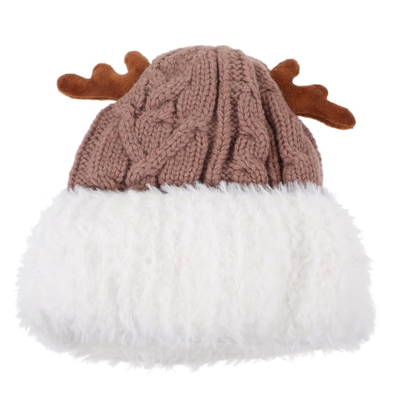 LEXSOMEO Xmas Antler Hat Winters Knitted Hat Cute Warm Hat Deer Horn Hat Knitting Hat for Women