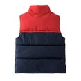 thumbnail image 3 of Toddler Boys Puffer Vest Jacket Color Block Puffer Vest Full-Zip Sleeveless Lightweight Kids Puffer Jacket Fall Winter Clothes 3-4 Years, 3 of 7
