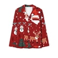 thumbnail image 3 of Women's Classic Button Down Christmas Pajama Set Long Sleeve 2pc Pjs High Waist Pants Sleepwear Pj Set Loungewear, 3 of 4