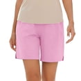 thumbnail image 6 of Miluxas Women's Summer Athletic Shorts Pull on High Waisted Yoga Shorts with Pockets Soft Stretch Workout Running Shorts Work Casual Bermuda Shorts Pink, 6 of 9