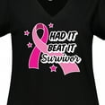 thumbnail image 4 of Inktastic Breast Cancer Awareness Had It Beat It Survivor Women's Plus Size V-Neck T-Shirt, 4 of 5