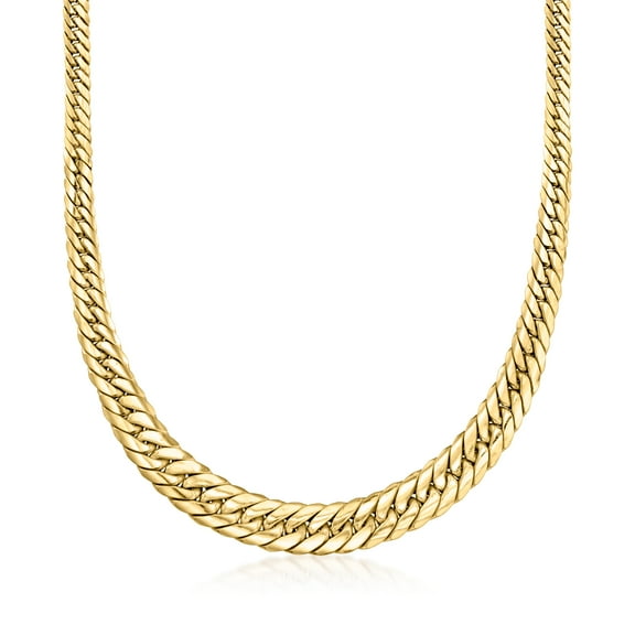 Ross-Simons Italian 18kt Yellow Gold Graduated Cuban-Link Necklace, Women's, Adult