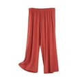 thumbnail image 3 of Tittly Palazzo Pants Wide Leg Pants Woman Capri Pants For Women Plus Size Cotton Pants For Comfortable Cropped Pants 3XL 7XL Baggy Pants Capri Pants for Women Red 6XL, 3 of 7