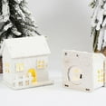 thumbnail image 4 of Lighted Wooden Christmas Village Houses Hand-Painted Tabletop Decor with Snow LED Lights Winter Xmas Figurine 12cm White Holiday Village, 4 of 9