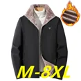 thumbnail image 2 of Nueva chaqueta impermeable y cortavientos con cuello alto y capucha para hombre, ropa de invierno de lana de cordero gruesa, chaqueta con capucha cálida y fría para hombre, 2 of 5