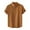 Brown, variant on MIUOWANP Men's Pullover Shirts Short Sleeve Casual Solid Color Buttons Beach Shirt Stand-up Collar Business Casual Blouse Size M(6)Brown